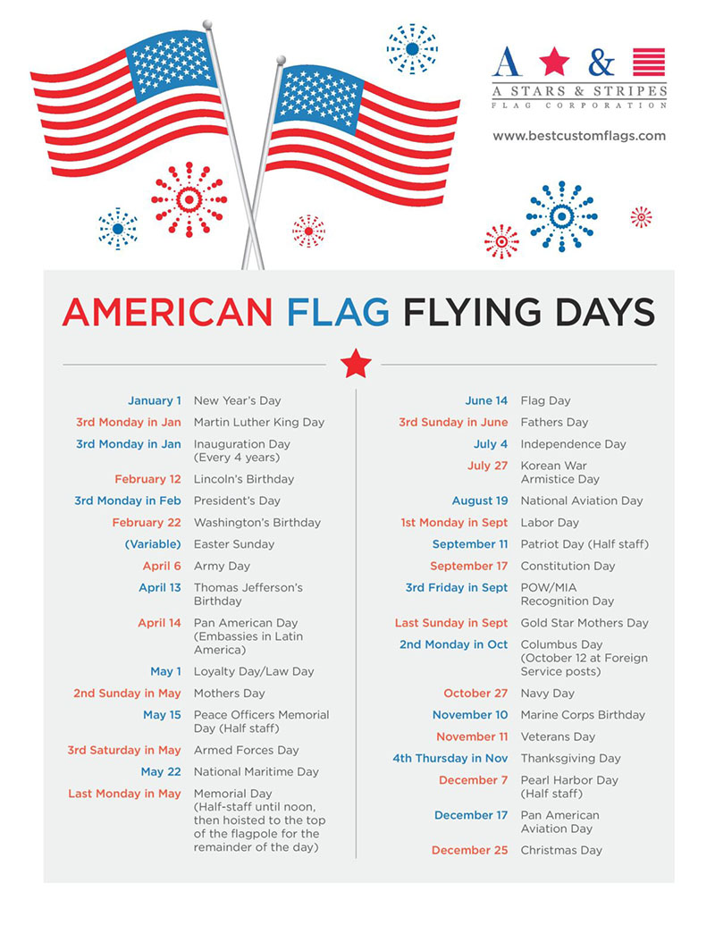 American Flag Flying Days Flyer
