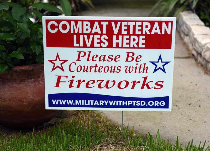 Combat Veteran Lives Here Lawn Sign