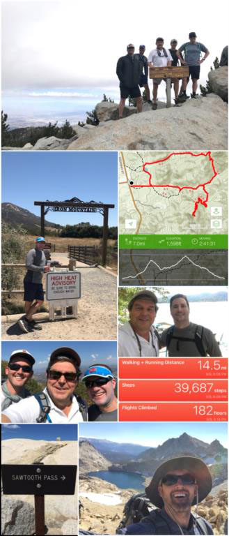 Image collage of Team Young Gun training for Rim to Rim Challenge Hike